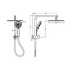MECCA 2 IN 1 TWIN SHOWER SET - GUN METAL