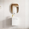 MINI ENSUITE VANITY 400mm MATTE WHITE FLUTED (WITH BASIN)