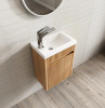 MINI ENSUITE VANITY 400mm WOODLAND OAK FLUTED (WITH BASIN)
