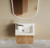 MINI ENSUITE VANITY 400mm WOODLAND OAK FLUTED (WITH BASIN)