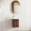 MINI ENSUITE VANITY 400mm SABLE WALNUT FLUTED (WITH BASIN)