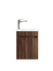 MINI ENSUITE VANITY 400mm SABLE WALNUT FLUTED (WITH BASIN)