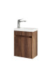 MINI ENSUITE VANITY 400mm SABLE WALNUT FLUTED (WITH BASIN)