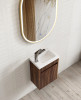MINI ENSUITE VANITY 400mm SABLE WALNUT FLUTED (WITH BASIN)