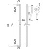 CORA SLIDING SHOWER RAIL SET BRUSHED NICKEL