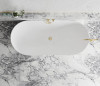 BONDI FREESTANDING BATH MATTE WHITE with OVERFLOW