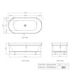 BONDI FREESTANDING BATH MATTE WHITE with OVERFLOW