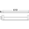 DOVE DOUBLE TOWEL RAIL 610mm CHROME