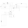 FLORES WALL BASIN/BATH MIXER WITH SPOUT - BRUSHED NICKEL