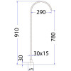 YALE RECTANGLE FLOOR STANDING BATH SPOUT CHROME