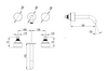 Hali 1/4 Turn C/D  Wall Basin Set Chrome