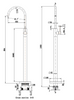 OTUS SLIMLINE FREESTANDING BATH MIXER - STAINLESS STEEL 