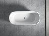 GEORGIE V-GROOVE FLUTED FREESTANDING BATH 1500 - MATTE WHITE