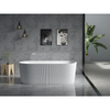 GEORGIE V-GROOVE FLUTED FREESTANDING BATH 1500 - MATTE WHITE