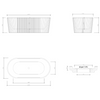 GEORGIE V-GROOVE FLUTED FREESTANDING BATH 1500 - MATTE WHITE