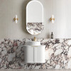 HAMPSHIRE 600MM SATIN WHITE WALL HUNG CURVE VANITY (12TH & NTH ONLY) HAMPSHIRE 600MM SATIN WHITE WALL HUNG CURVE VANITY (12TH & NTH ONLY)