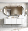 HAMPSHIRE 1800MM SATIN WHITE WALL HUNG CURVE VANITY (12TH & NTH ONLY) HAMPSHIRE 1800MM SATIN WHITE WALL HUNG CURVE VANITY (12TH & NTH ONLY)