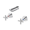 NAUGHTS N CROSSES SHOWER TAP SET - CHROME