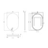 LED NOOSA 900x600mm WHITE METAL FRAME MIRROR