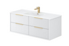 ROME WALL HUNG FLUTED VANITY SINGLE BOWL 1500mm - MATTE WHITE
