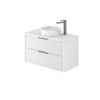 ROME WALL HUNG FLUTED VANITY 900mm - MATTE WHITE