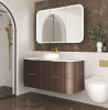 HAVANA 1200mm FLUTED CURVED WALL HUNG VANITY - SABLE WALNUT 