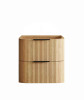 HAVANA 600mm FLUTED CURVED WALL HUNG VANITY - WOODLAND OAK