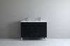 ACACIA FLOOR STANDING VANITY W/ KICK 1200 (DOUBLE BASIN) - MATTE BLACK