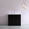ACACIA FLOOR STANDING VANITY W/ KICK 900 LHD - MATTE BLACK