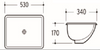 DEBBIE RECTANGLE UNDERMOUT BASIN (OVERFLOW) 530*345*175mm
