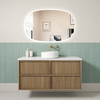 VENETTA FLUTED FRAMED WALL HUNG VANITY 1200MM HARVEST OAK 