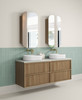 VENETTA FLUTED FRAMED WALL HUNG VANITY 1500MM (S/D) HARVEST OAK 