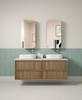 VENETTA FLUTED FRAMED WALL HUNG VANITY 1500MM (S/D) HARVEST OAK 