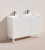 BRIGHTON FLUTED VANITY ON LEGS 1200mm CENTER DRAWS - MATTE WHITE