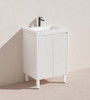 BRIGHTON FLUTED VANITY ON LEGS 600mm - MATTE WHITE
