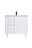 BRIGHTON FLUTED VANITY ON LEGS 900mm LEFT DRAWS - MATTE WHITE