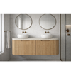 WILLOW - CURVED - NATURAL OAK FLUTED VANITY - 1500 DD