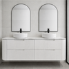 ALEXANDRA - CURVED - MATTE WHITE WALL HUNG VANITY 4D 1500