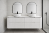 ALEXANDRA - CURVED - MATTE WHITE WALL HUNG VANITY 4D 1800
