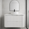ALEXANDRA - CURVED - MATTE WHITE WALL HUNG VANITY DD 900