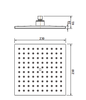 ABS SQUARE SHOWER HEAD 230MM