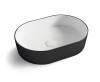 QUAY OVAL BASIN 500x340x120 - MATTE BLACK & GLOSS WHITE INT