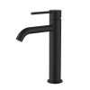 STAR MINI MID RISE BASIN MIXER CURVED SPOUT - MATTE BLACK
