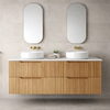 SAGE NATURAL OAK FLUTED VANITY 4D 1500