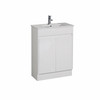 MAYA 600mm SLIMLINE FLOOR STANDING VANITY - GLOSS WHITE
