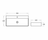 Wall Hung / Bench Top Rectangle Basin 900*420*140mm