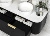 BONDI 1500mm WALL HUNG CURVE VANITY - BLACK OAK (GOLD HANDLE)