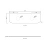 BONDI 1500mm WALL HUNG CURVE VANITY - BLACK OAK (GOLD HANDLE)