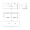 BONDI 1500mm WALL HUNG CURVE VANITY - BLACK OAK (GOLD HANDLE)