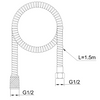 FLETCHER FLEXIBLE SHOWER HOSE 1.5m - CHROME